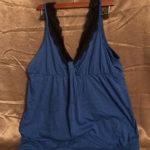 NWOT Pj top with lace detail